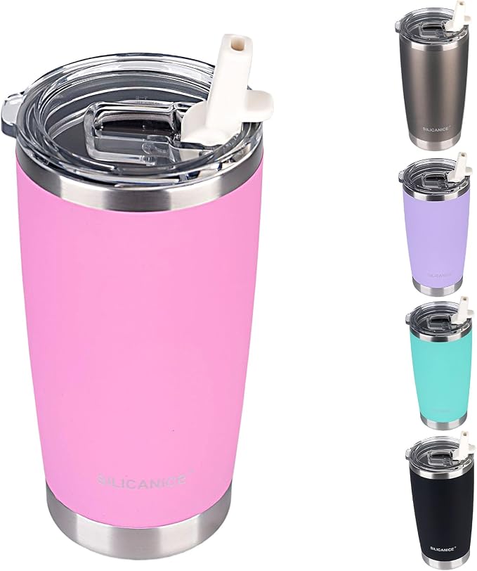 20 oz Stainless Steel Vacuum Insulated Tumbler by Patent-pendingstraw1secondoff1secondon3-secondclean