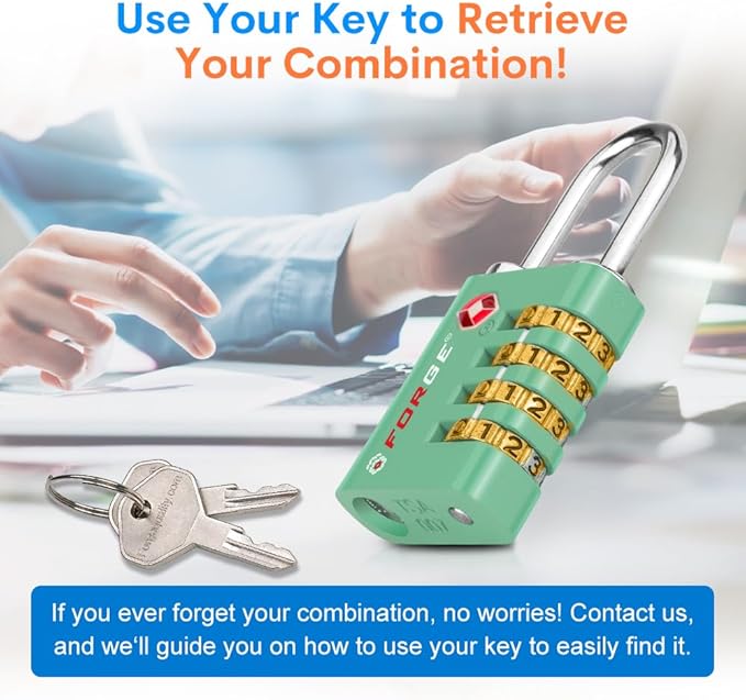 Forge Dual-Opening: Key or Combination Access Lock, TSA Approved Locks - Image 5
