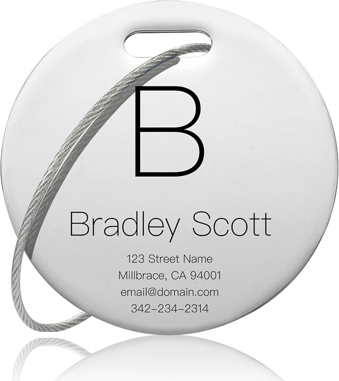 Customized Stainless Steel Luggage Tags: Personalize Your Suitcases, and Bags by Kcule