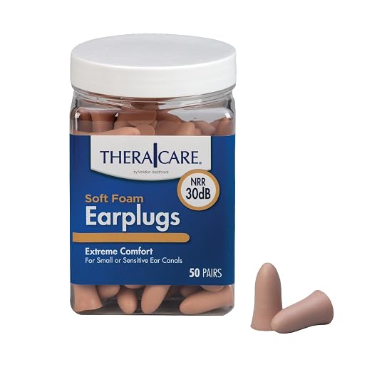 ThereCare Soft Foam Earplugs | 30 dB Noise Reduction | Slim-Fit | 50 Pairs Per by TheraCare