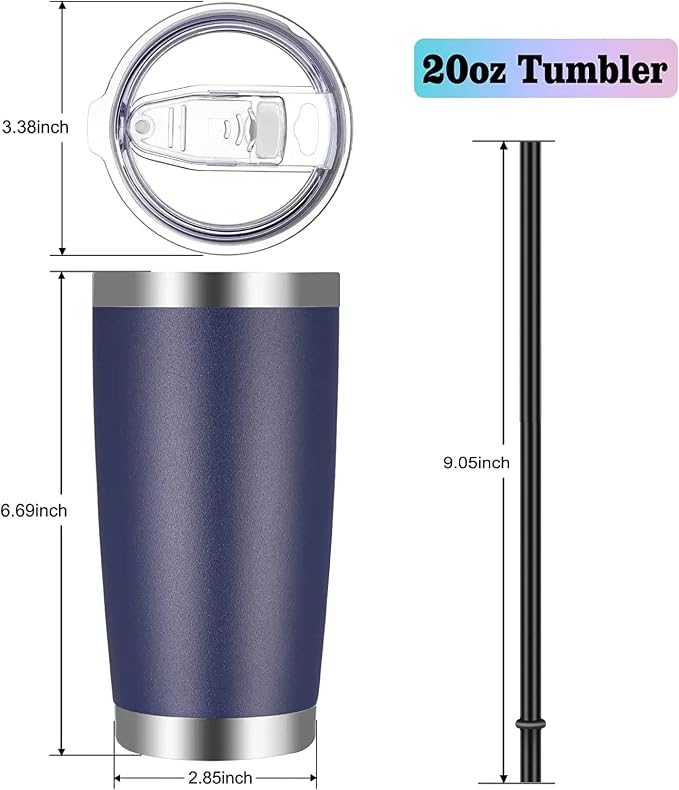 VEGOND 20oz Tumbler with Lid and Straw Stainless Steel Tumbler Cup Bulk Vacuum - Image 4