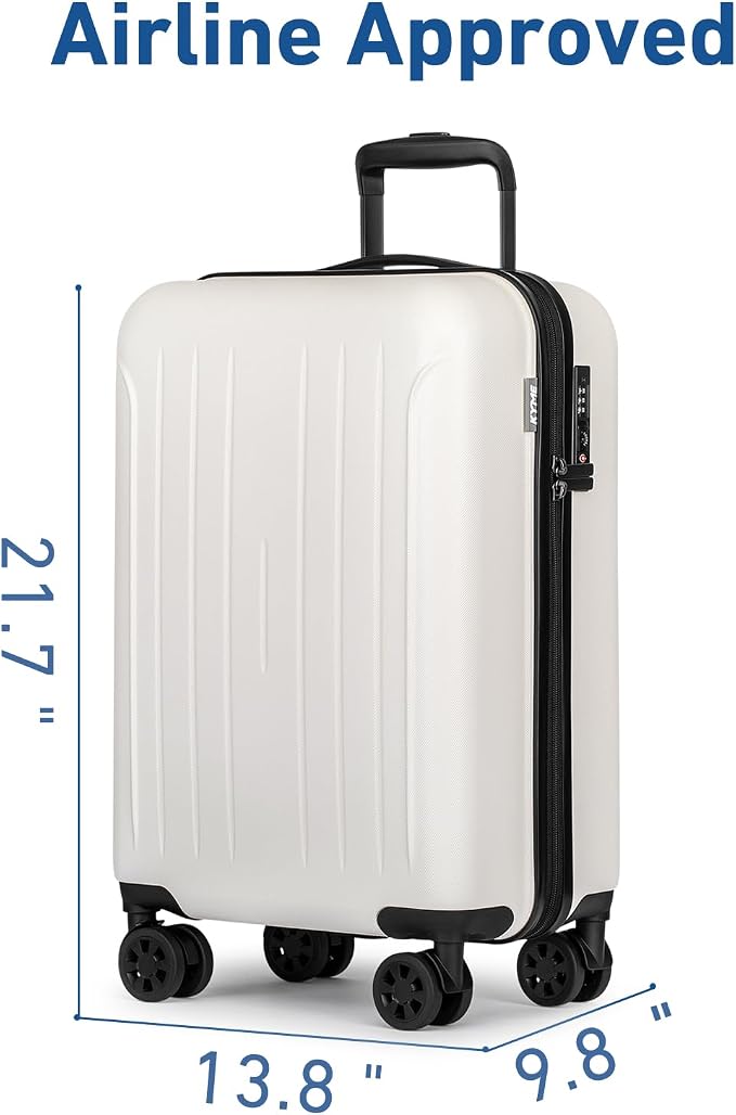 KYME Suitcase Hardshell With Double Spinner Wheels, PC+ABS TSA Lock Travel - Image 4