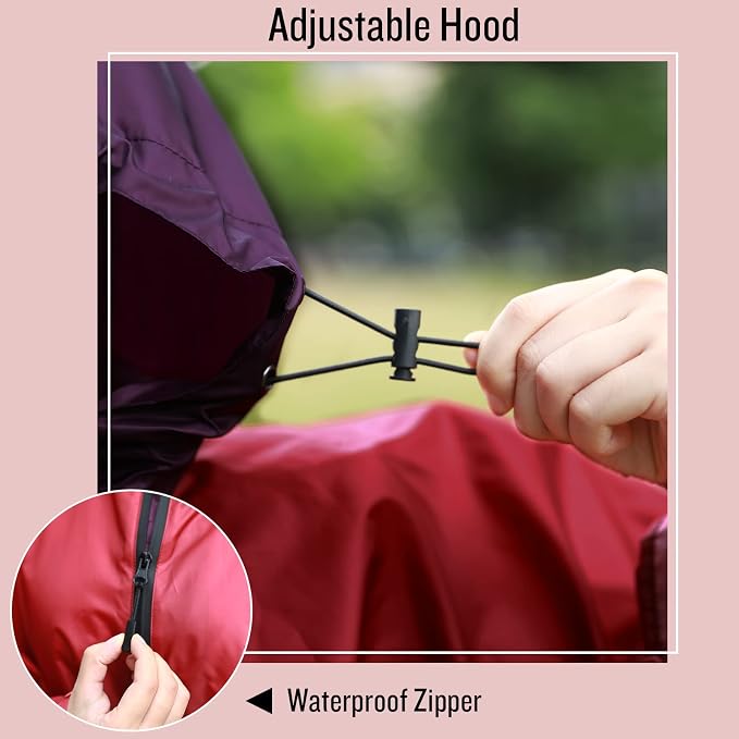 SaphiRose Rain Poncho Jacket Coat Hooded - Image 3