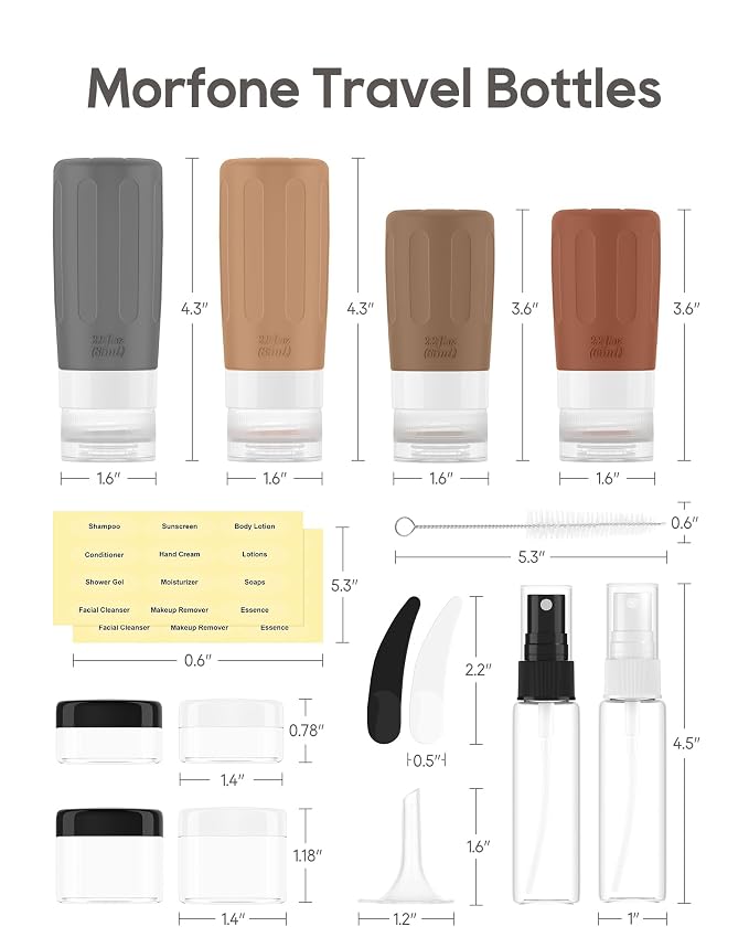 Morfone 16 Pack Silicone Travel Bottles Set - Image 7