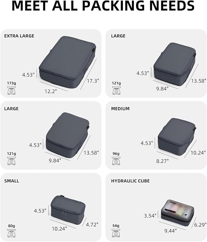 6 Set Compression Packing Cubes - Image 4