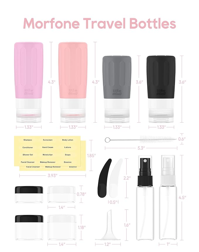 Morfone 16 Pack Silicone Travel Bottles Set - Image 6