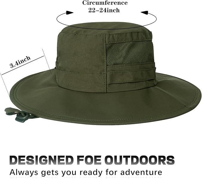 Sun Hat for Men/Women, UPF 50+ Fishing Hat, Waterproof Wide Brim Bucket Hat - Image 4