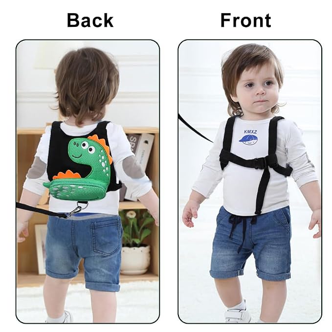 Accmor Toddler Harness Leash + Anti Lost Wrist Link, Cute Dinosaur Kids Leash - Image 5