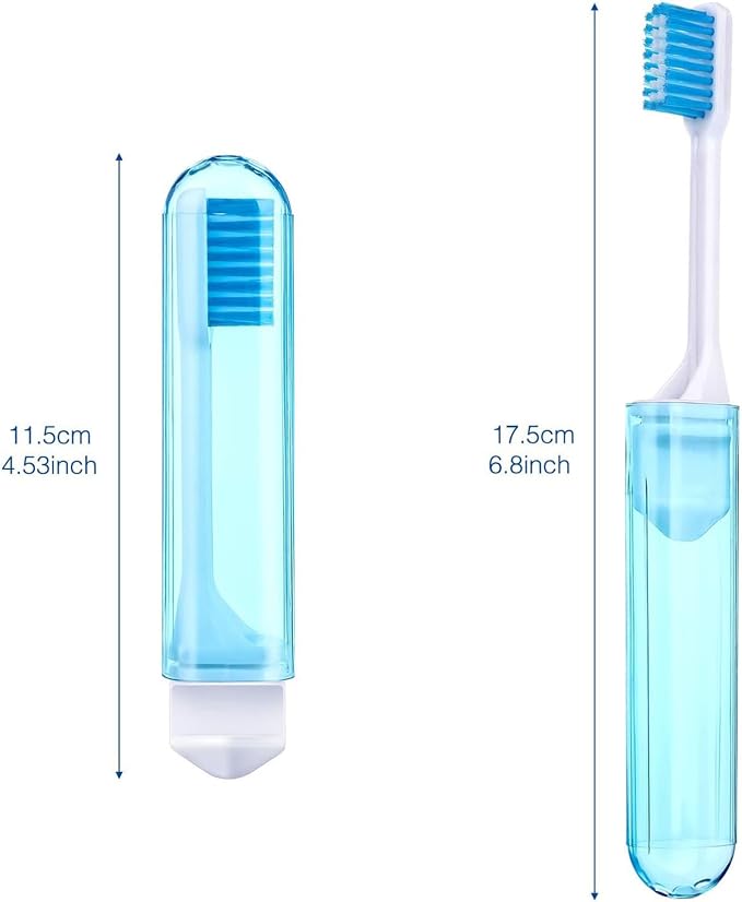 Patelai 2 Pieces Travel Toothbrush Set, Soft Bristle Mini Foldable Tooth Brush - Image 2