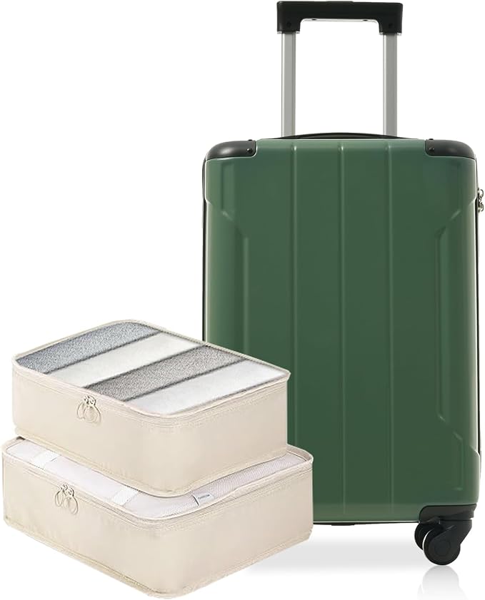 Merax Carry on Luggage Set, 20 Inch Hardshell ABS Suitcase by Merax