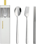 DEVICO Travel Utensils with Case, Stainless Steel Reusable Camping Silverware by DEVICO
