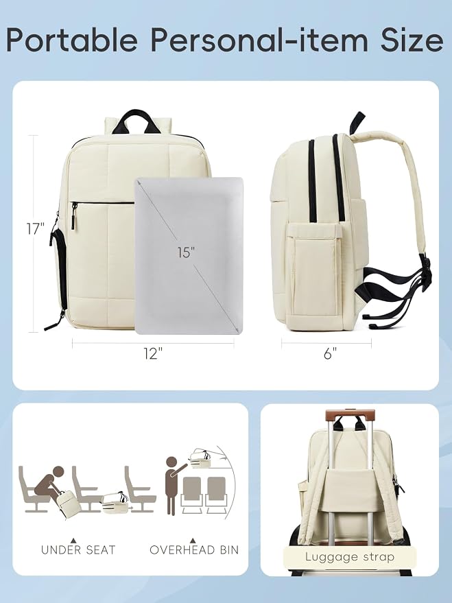 CLUCI Lightweight Travel Backpack Carry on Flight Approved, Puffy Gym Backpack - Image 5
