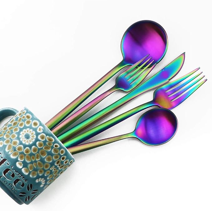 Gugrida 20-Piece 18/10 Stainless Steel Flatware Silverware, Luxury Dinnerware - Image 4
