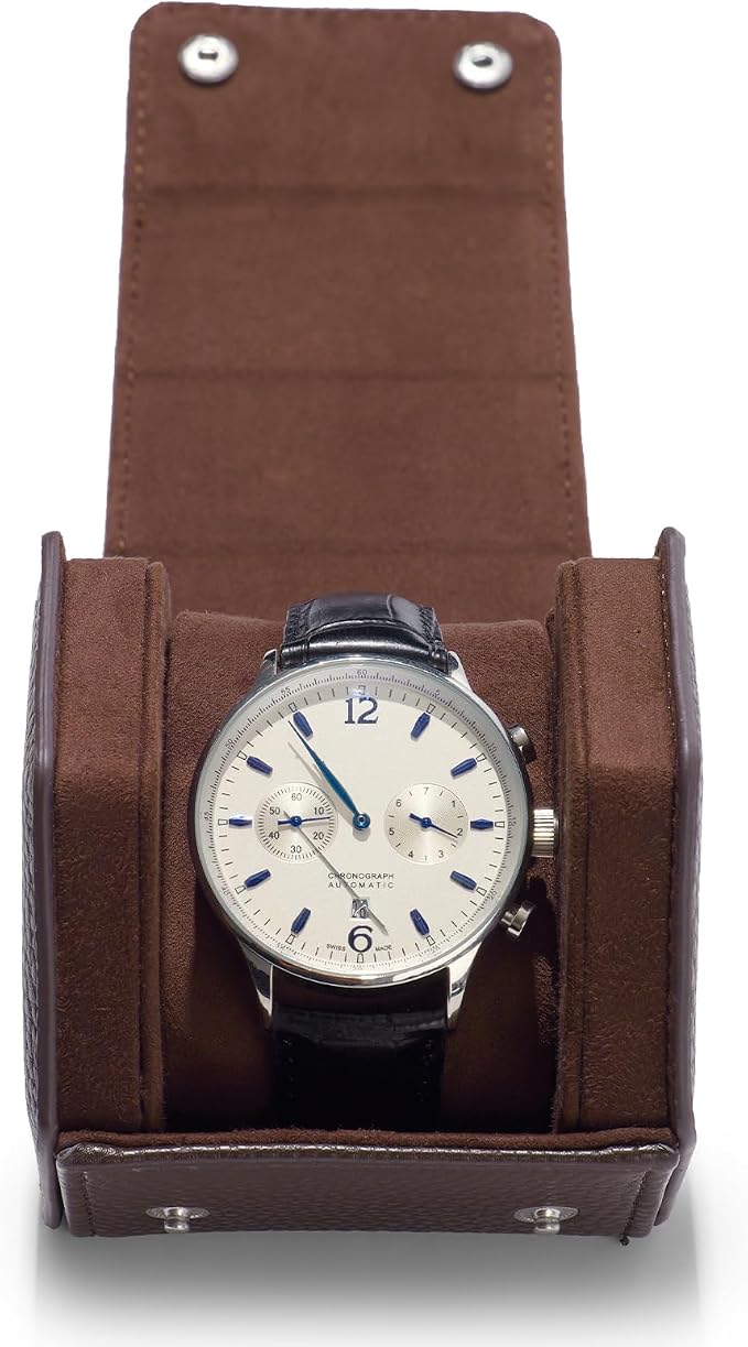 Oirlv Luxury Hexagonal Leather Watch Travel Case Single Watch Box - Image 6