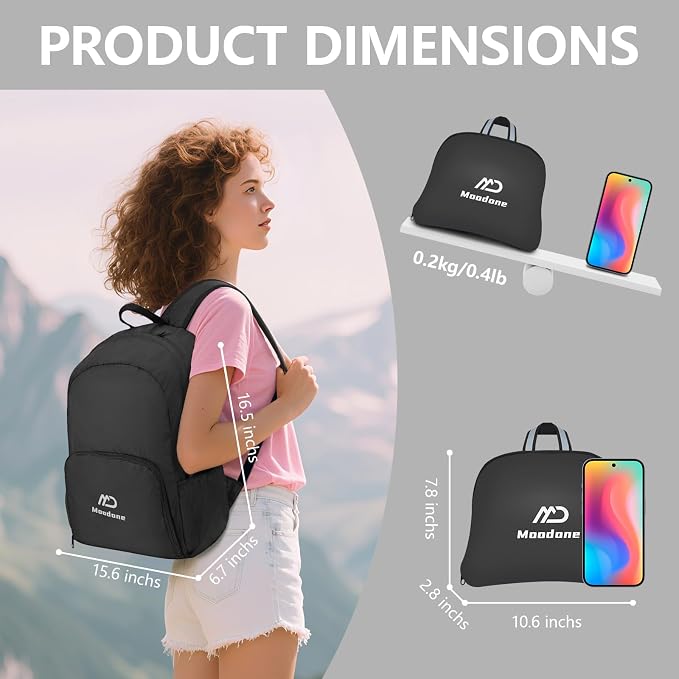 20L Ultra Lightweight Packable Backpack，Handy Foldable Waterproof Daypack - Image 2