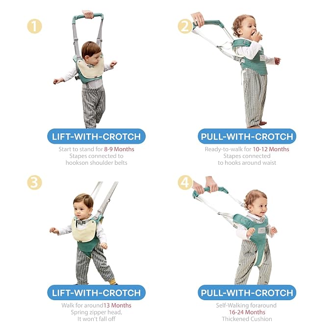 Baby Walking Harness-Handheld Assistant Belt- Toddler Infant Walking Aid - Image 8