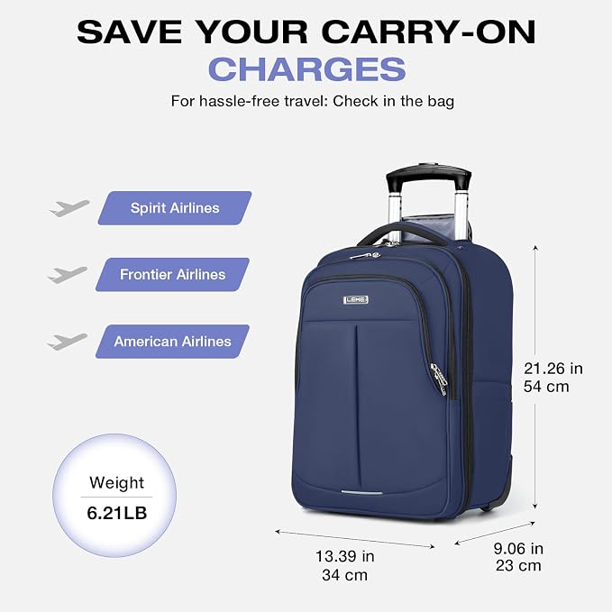 Rolling Backpack for Adults, 18 Inch Waterproof Carry on Backpack - Image 3