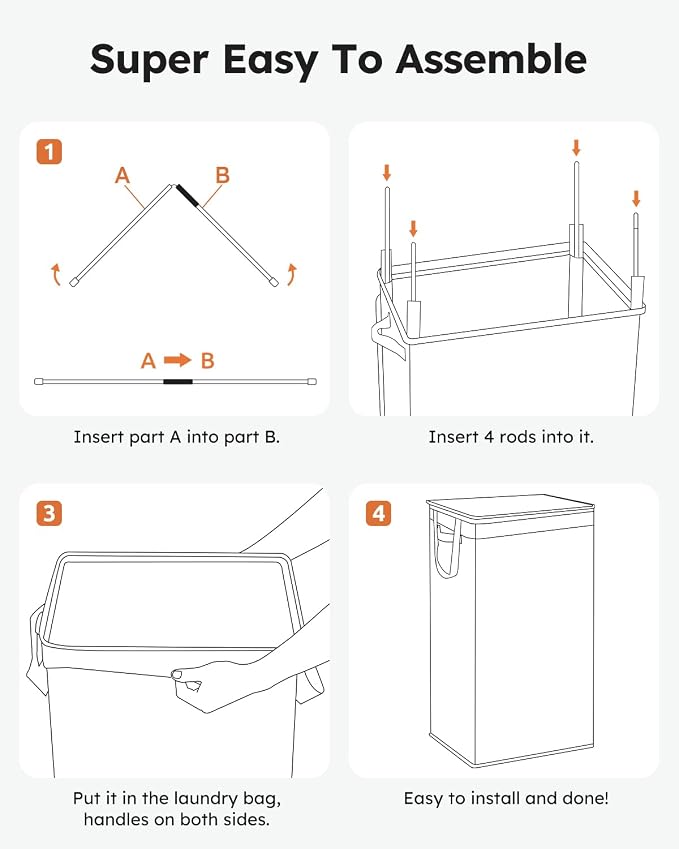 SOLEDI Laundry Hamper with Lid 100L Large & Tall Collapsible Laundry Basket - Image 7