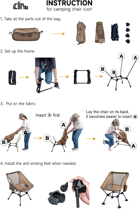 iClimb Ultralight Compact Camping Folding Beach Chair - Image 7