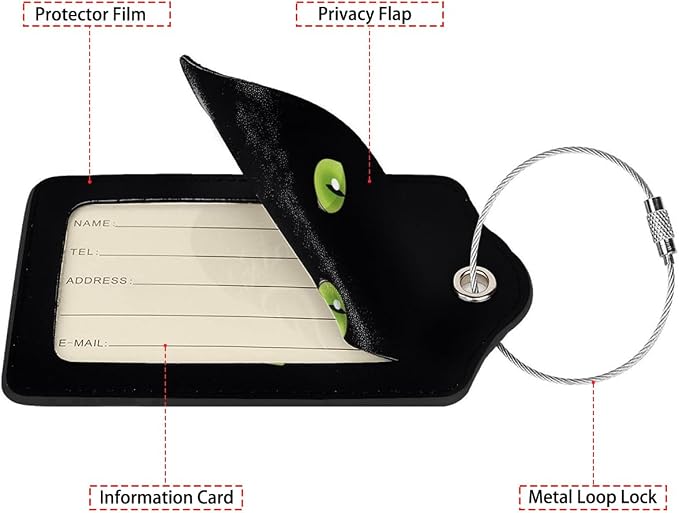 Black Cat Eyes 2 Pack Luggage Tag - Image 2