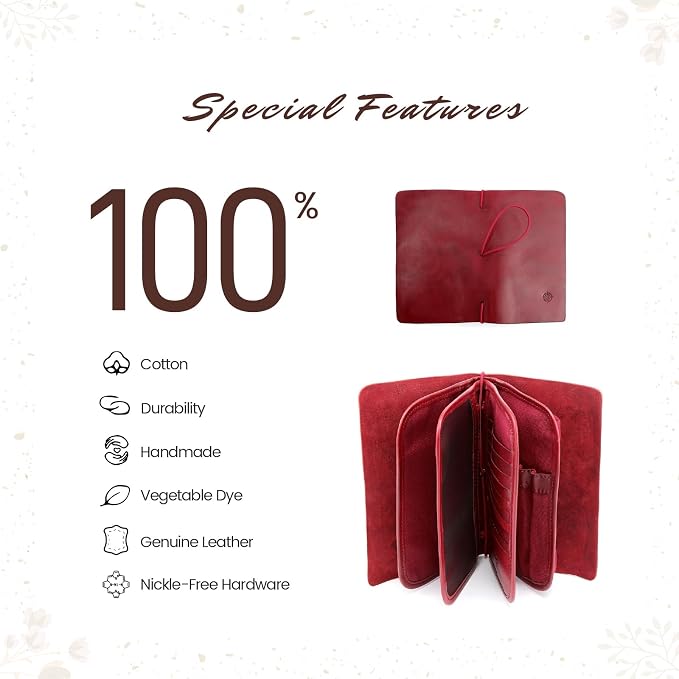 Genuine Leather Nomad Organizer Travel Wallet | Women's Wallet Clutch Passport - Image 3