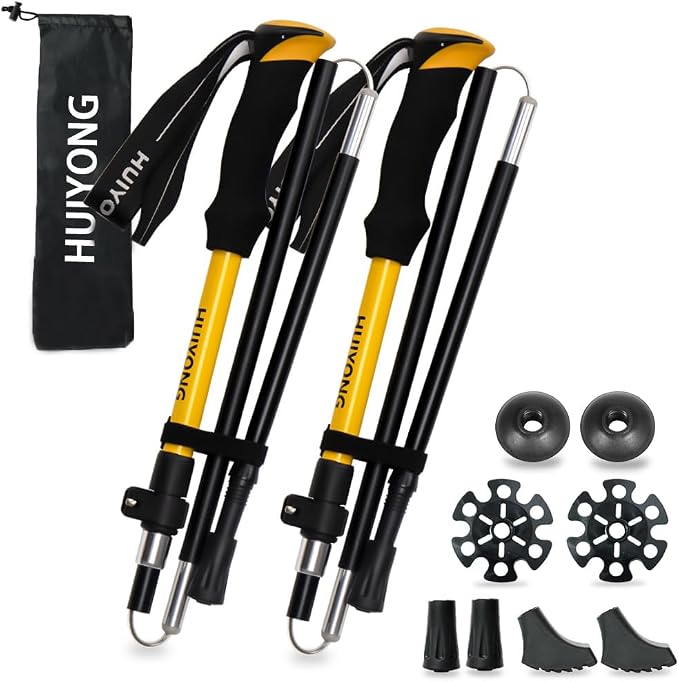 HUINING Foldable Hiking Poles Telescopic, Nordic Walking Poles Women and Men by HUINING