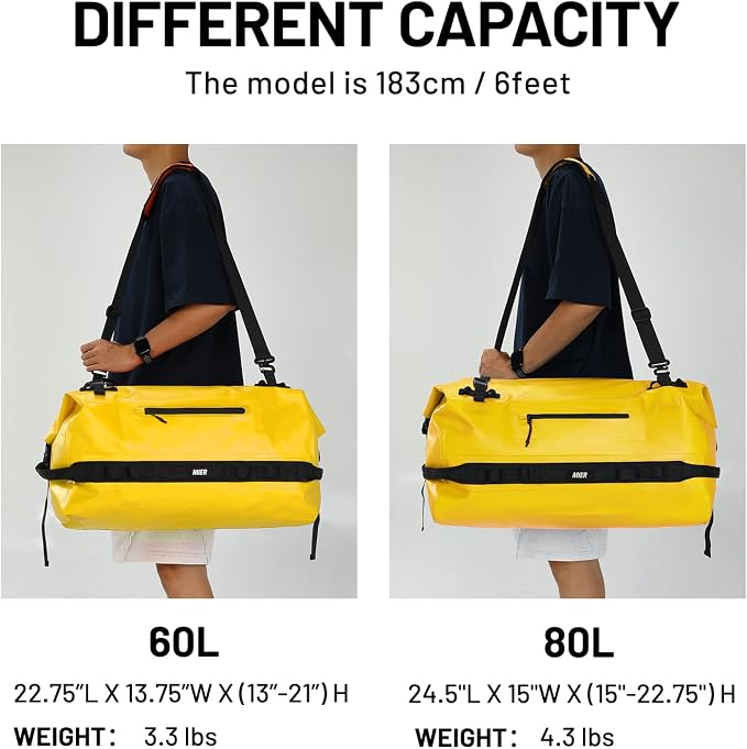 MIER Large Waterproof Duffel Bag Rolltop Dry Backpack Duffle Bags - Image 7