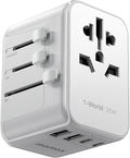 MOMAX European Travel Plug Adapter, 35W PD Fast Charging, Universal Travel by MOMAX