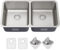 KRAUS Dex 33-inch Undermount 16 Gauge Stainless Steel Double Bowl Kitchen Sink by KRAUS