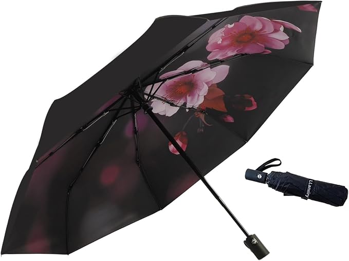 LLanxiry Compact Travel Umbrella, Mini Windproof Umbrellas by LLanxiry