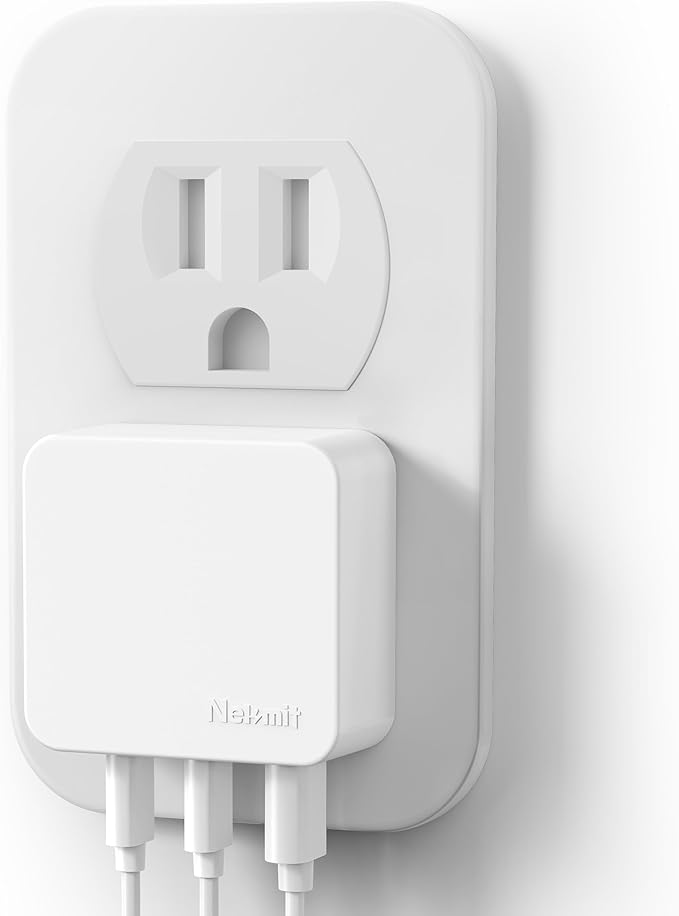 Nekmit 67W Flat USB C Charger Block, 3-Port GaN Fast Wall Charger, USB C Wall by Nekmit