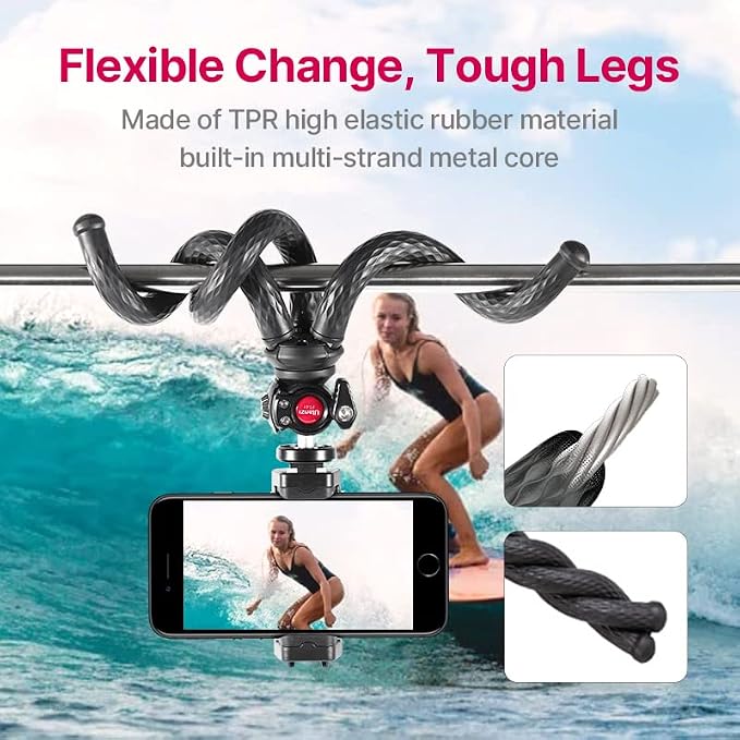 ULANZI FT-01 Phone Tripod with Holder, Mini Camera Flexible Tripod Stand with - Image 2