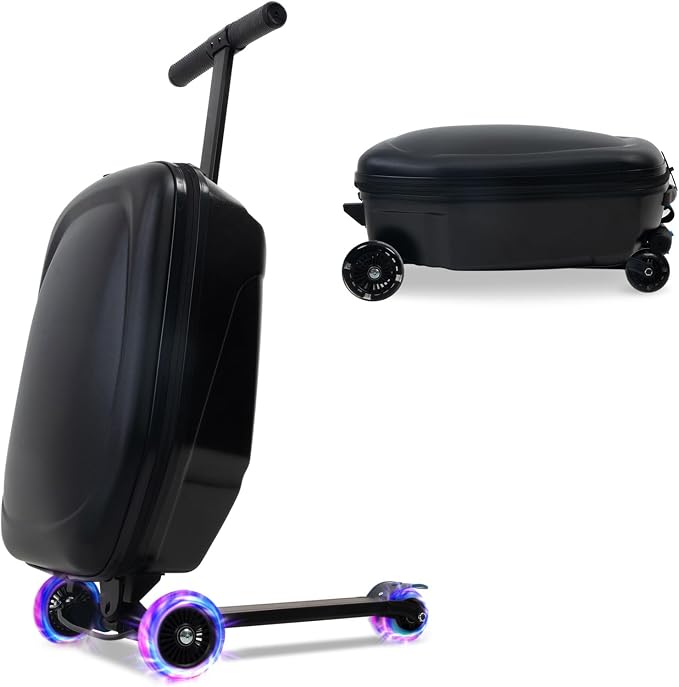 20" Scooter Suitcase for Kids, 2-in-1 Ride On Luggage by GHSY