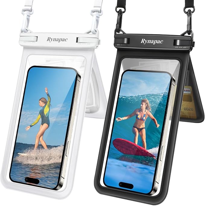 Double Space Waterproof Phone Pouch, 2 Pack Waterproof Phone Case by Rynapac