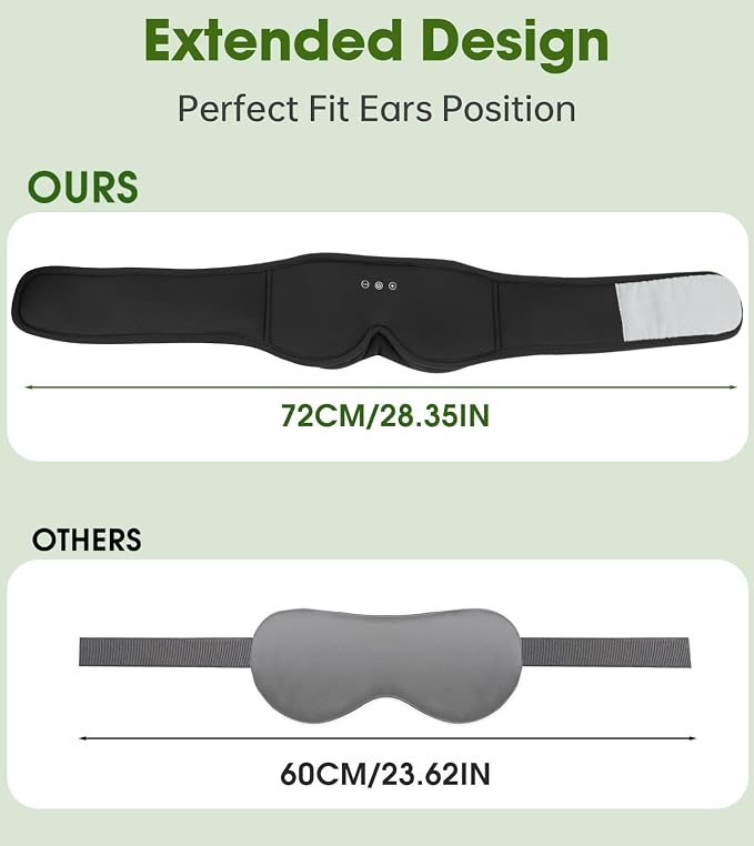 Bamboo Cotton Sleep Mask with Bluetooth Wireless Headphones - Image 4