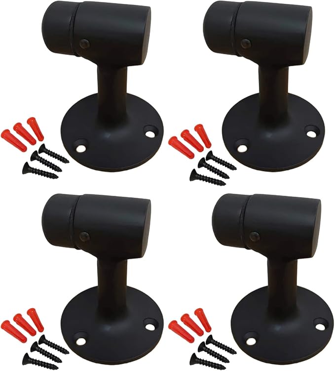 QCAA Solid Brass Door Stop, Matte Black, 4 Pack, Made in Taiwan - Image 2