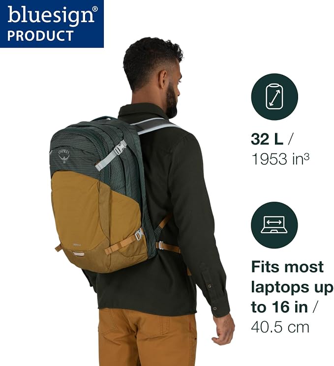 Osprey Nebula Commuter Backpack, Cascade Blue/Coal Grey Heather - Image 2