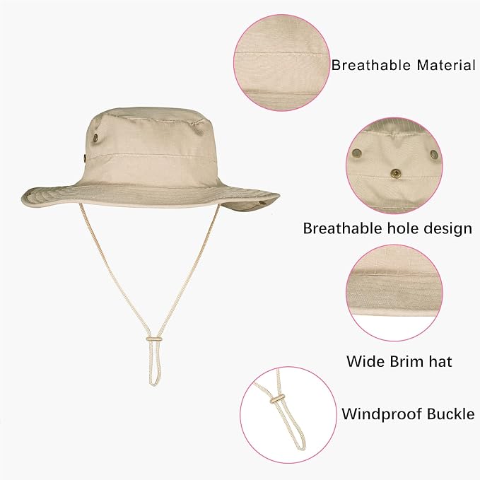 Sun Hats for Men Women Boonie Hat Foldable Fishing Hat UPF 50+ Bucket Hat for - Image 4