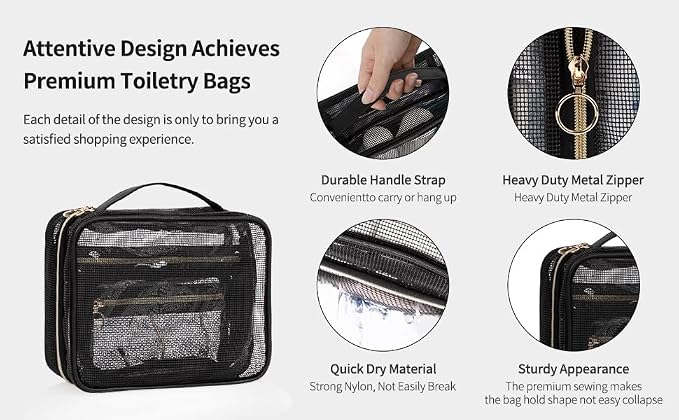 CUBETASTIC Mesh Shower Bag, Hanging Travel Toiletry Bag - Image 9