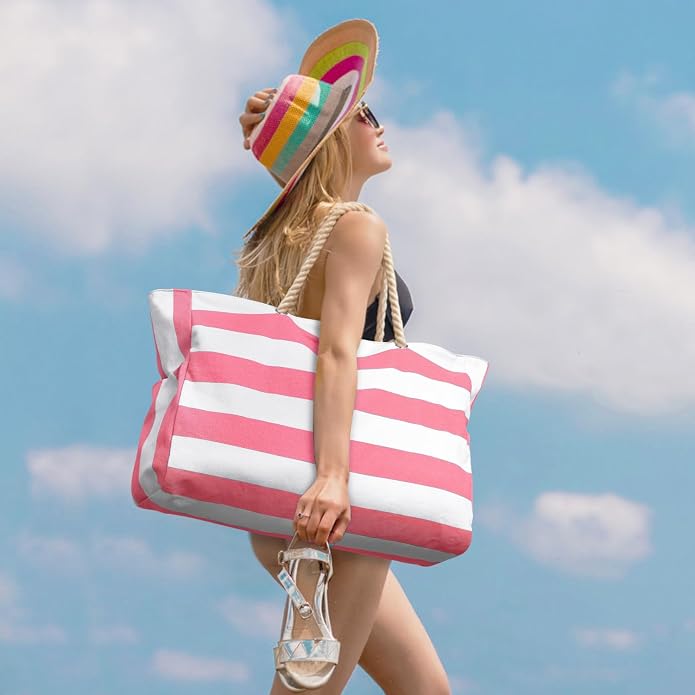 Becokan Beach Bag Large Beach Tote Bag - Image 5