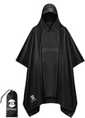 SaphiRose Extra Thick Hooded Rain Poncho Double Layer Waterproof Raincoat Jacket by SaphiRose