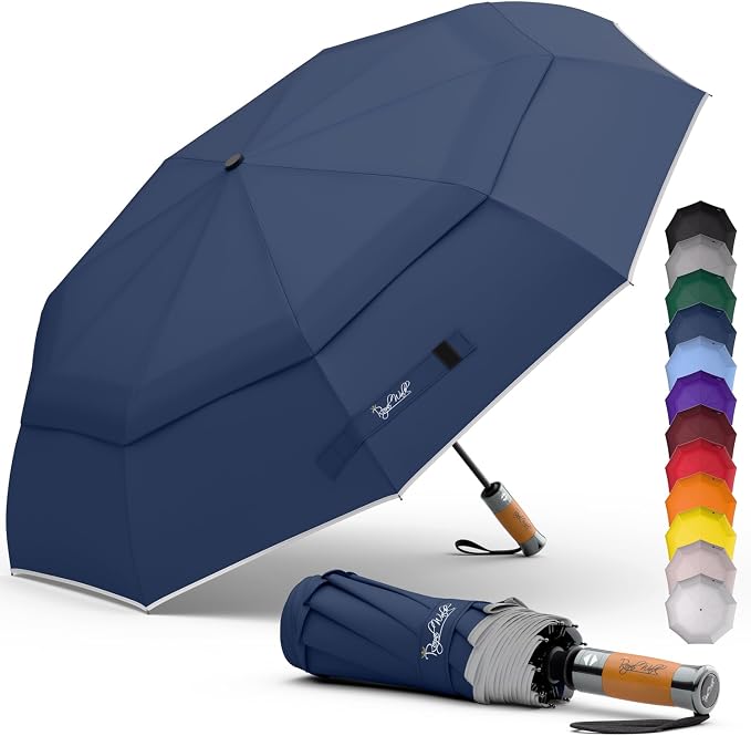 Royal Walk Windproof Folding Travel Umbrella Compact and Strong Luxurious Real by RoyalWalkUmbrellas