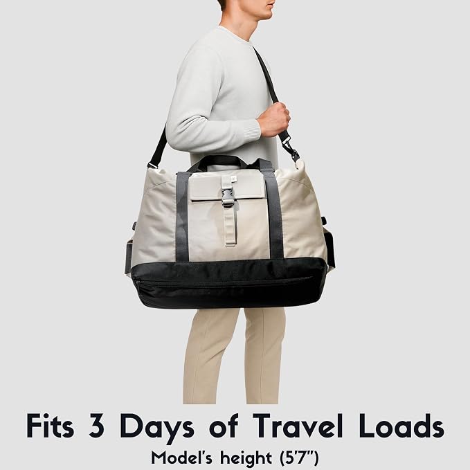 SUNNY BIRD Duffel with Utility Pouch, 40L Weekender Overnight Bag with Shoe - Image 11