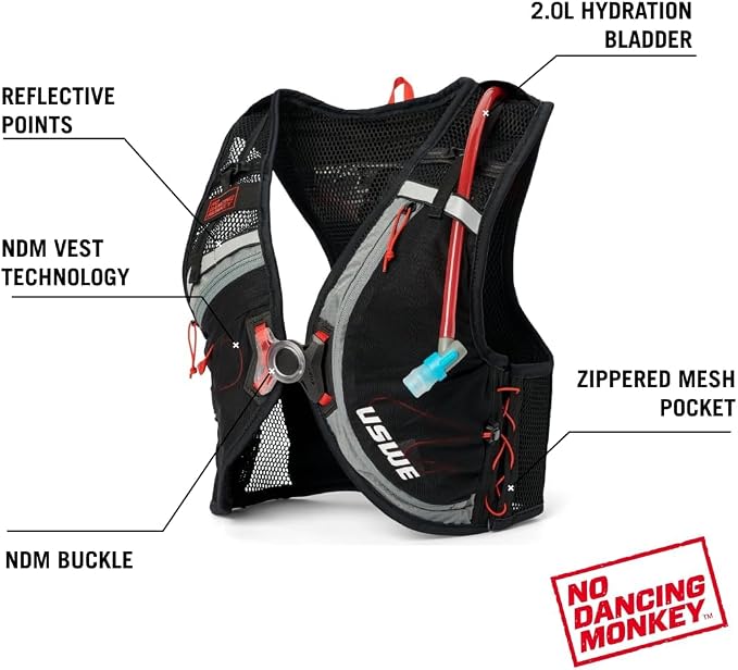 USWE Rush 8L Bike Hydration Vest, Adjustable Chest Straps Running Hydration Vest - Image 8