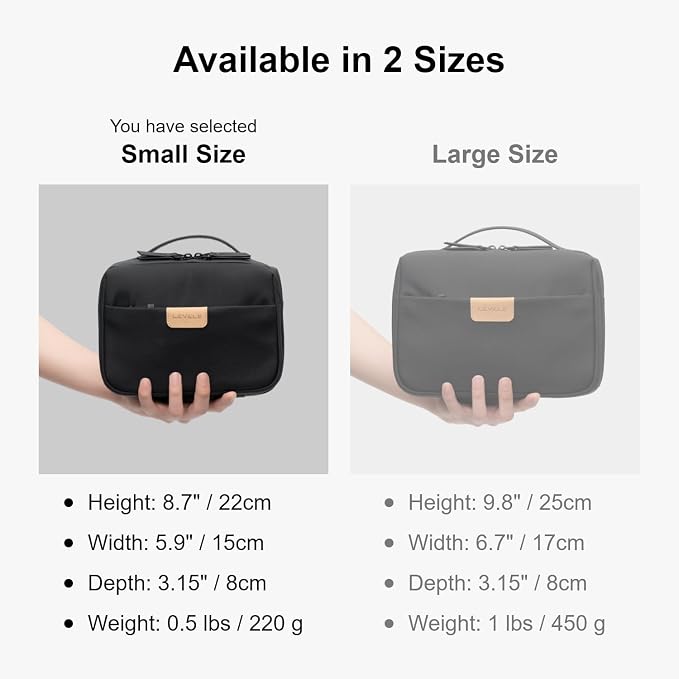 LEVEL8 Travel Toiletry Bag for Men Women, Water Repellent Shaving Bag for - Image 9