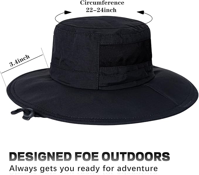 Sun Hat for Men/Women, UPF 50+ Fishing Hat, Waterproof Wide Brim Bucket Hat - Image 4