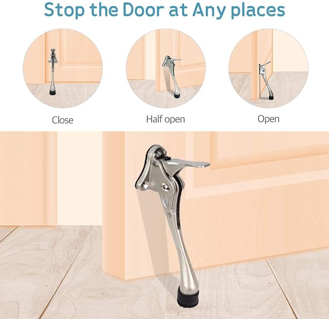 Door Stopper, One-Touch semi-Automatic Metal Door Stopper, - Image 5