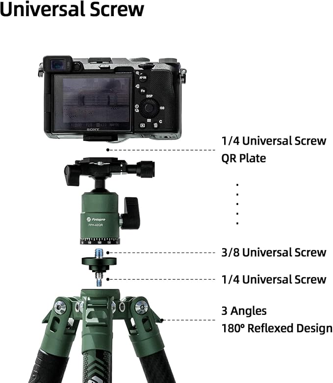 Fotopro 62 Inch Carbon Fiber Tripod - Image 7
