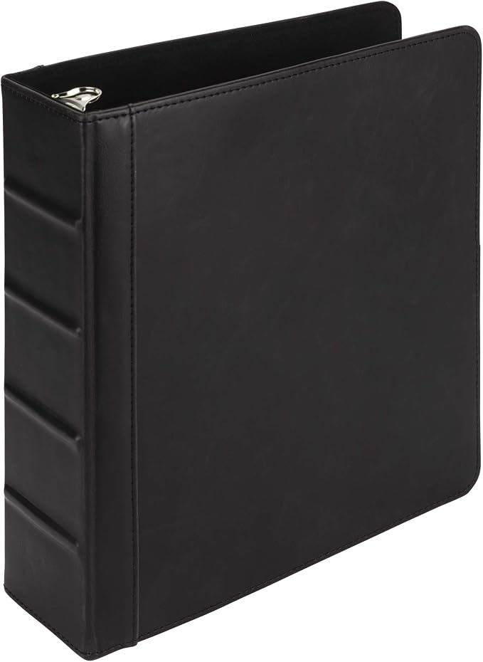 Samsill Vintage Leather Mini 3 Ring Binder 2 Inch Round Ring, 5.5 x 8.5 Inch by Samsill