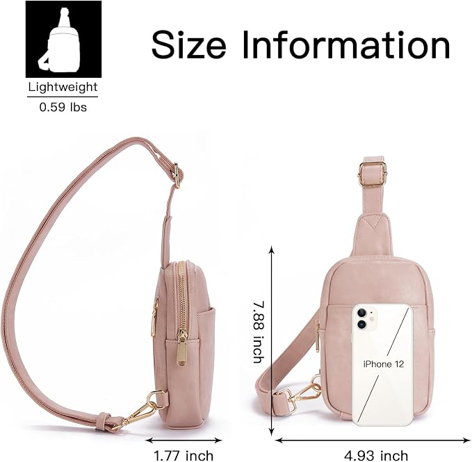 Telena Small Sling Bag for Women Leather Crossbody Fanny Packs Chest Bag for - Image 6